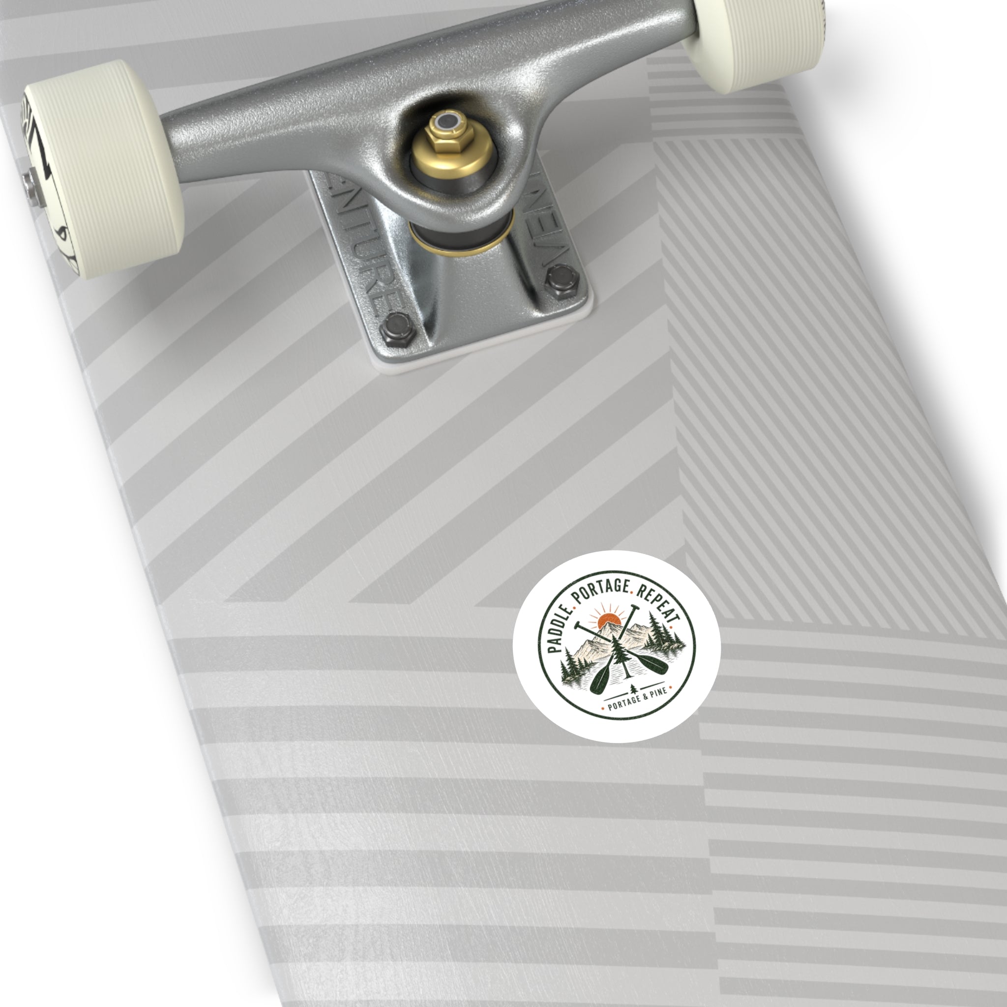 Paddle. Portage. Repeat. Circle Sticker