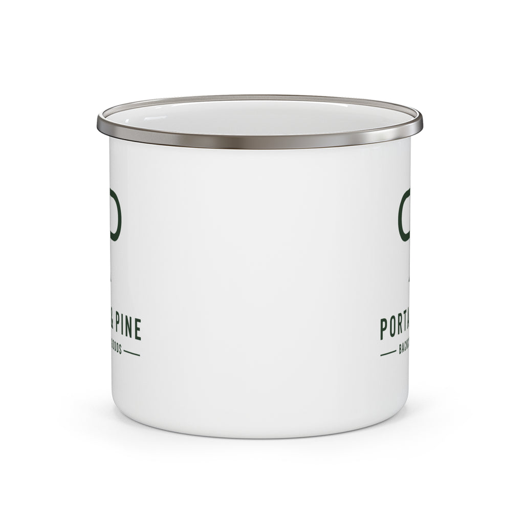 Portage & Pine Backcountry Logo Camp Enamel Coffee Mug