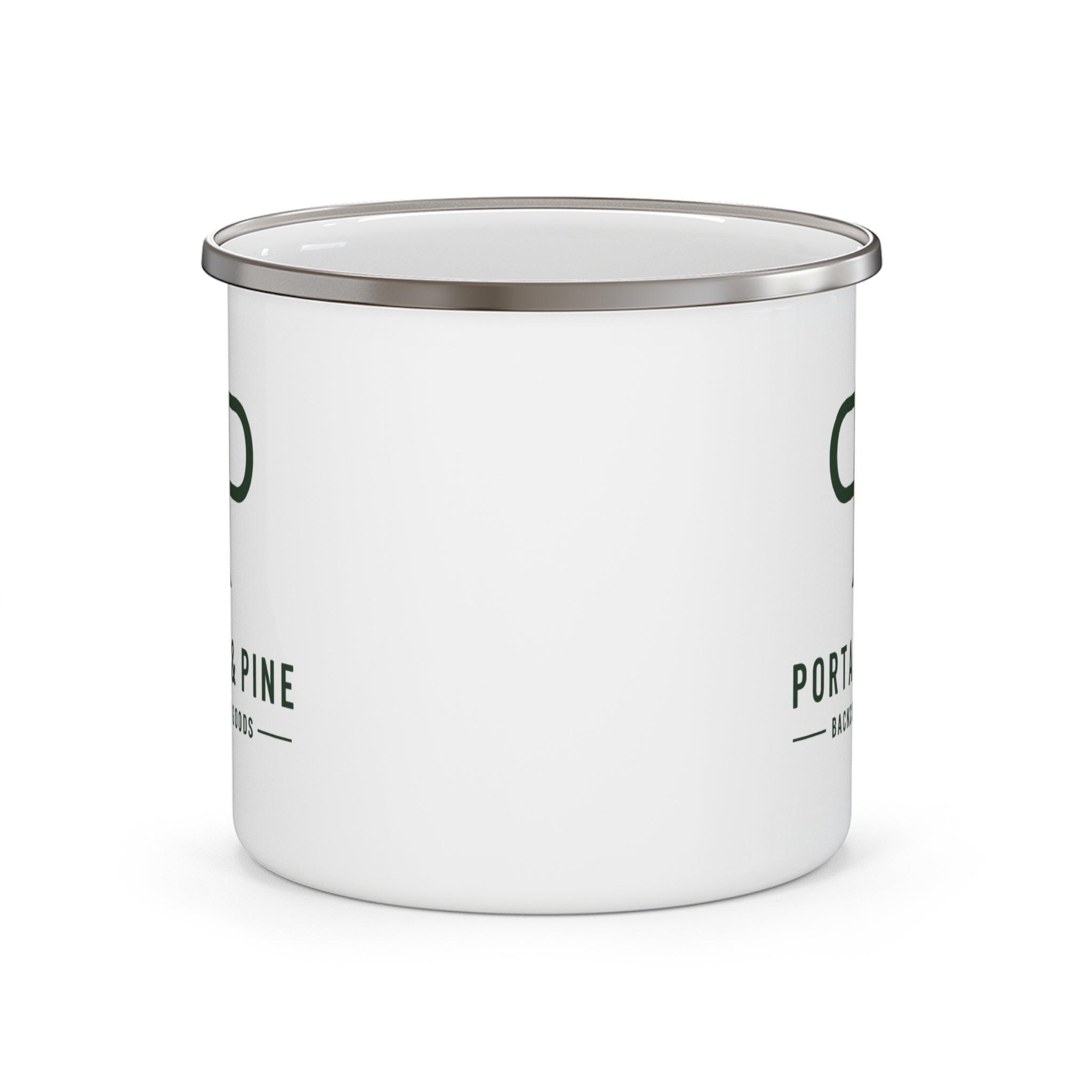 Portage & Pine Backcountry Logo Camp Enamel Coffee Mug