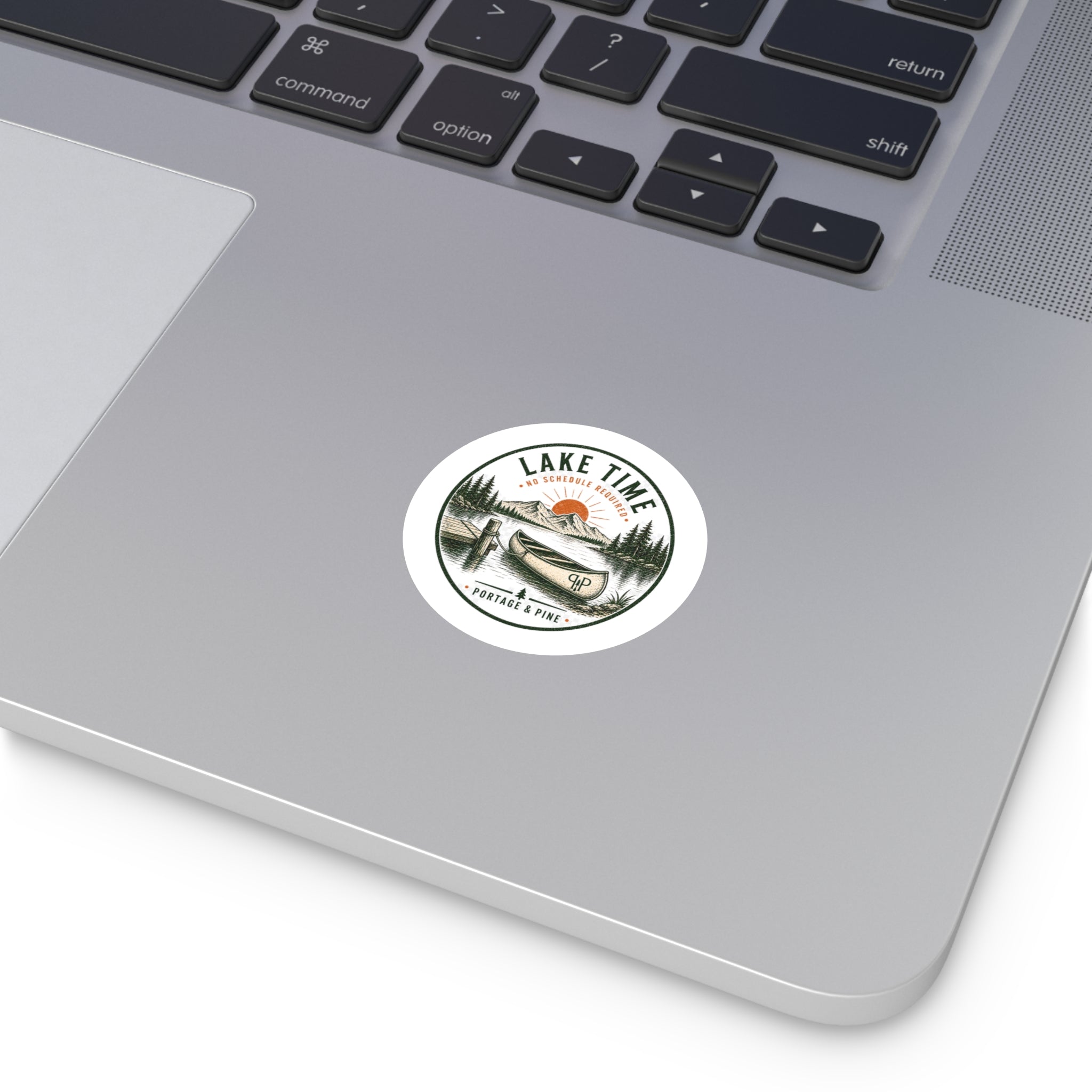 Lake Time Circle Sticker