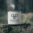 Portage & Pine Backcountry Logo Camp Enamel Coffee Mug