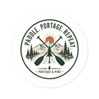 Paddle. Portage. Repeat. Circle Sticker