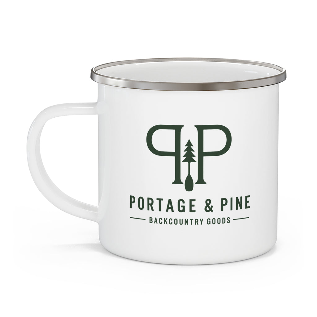 Portage & Pine Backcountry Logo Camp Enamel Coffee Mug