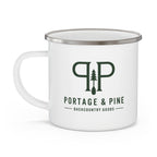Portage & Pine Backcountry Logo Camp Enamel Coffee Mug