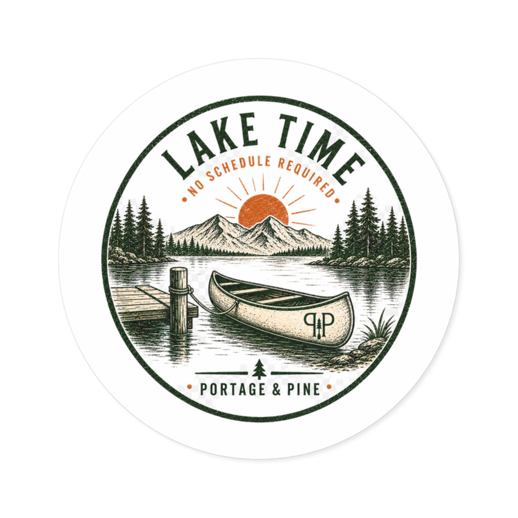 Lake Time Circle Sticker